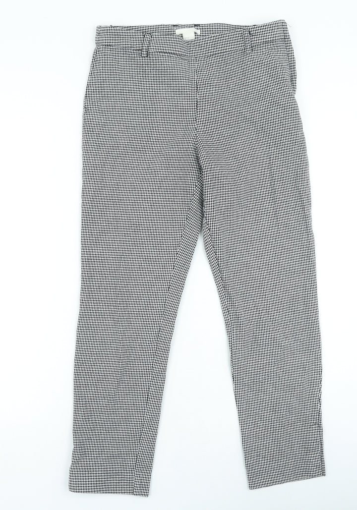 H&M Womens Black Geometric Cotton Jegging Jeans Size 8 L21 in Regular Zip - Houndstooth