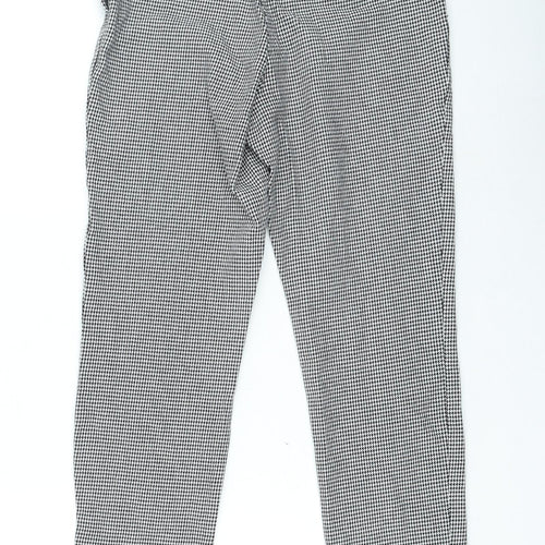 H&M Womens Black Geometric Cotton Jegging Jeans Size 8 L21 in Regular Zip - Houndstooth