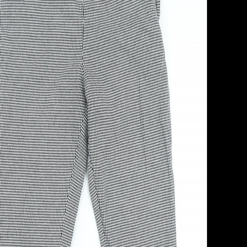 H&M Womens Black Geometric Cotton Jegging Jeans Size 8 L21 in Regular Zip - Houndstooth
