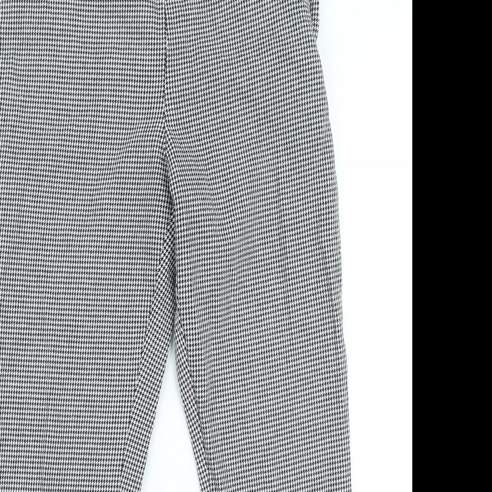 H&M Womens Black Geometric Cotton Jegging Jeans Size 8 L21 in Regular Zip - Houndstooth