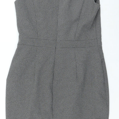 Primark Womens Grey Polyester Shift Size 8 Round Neck Zip