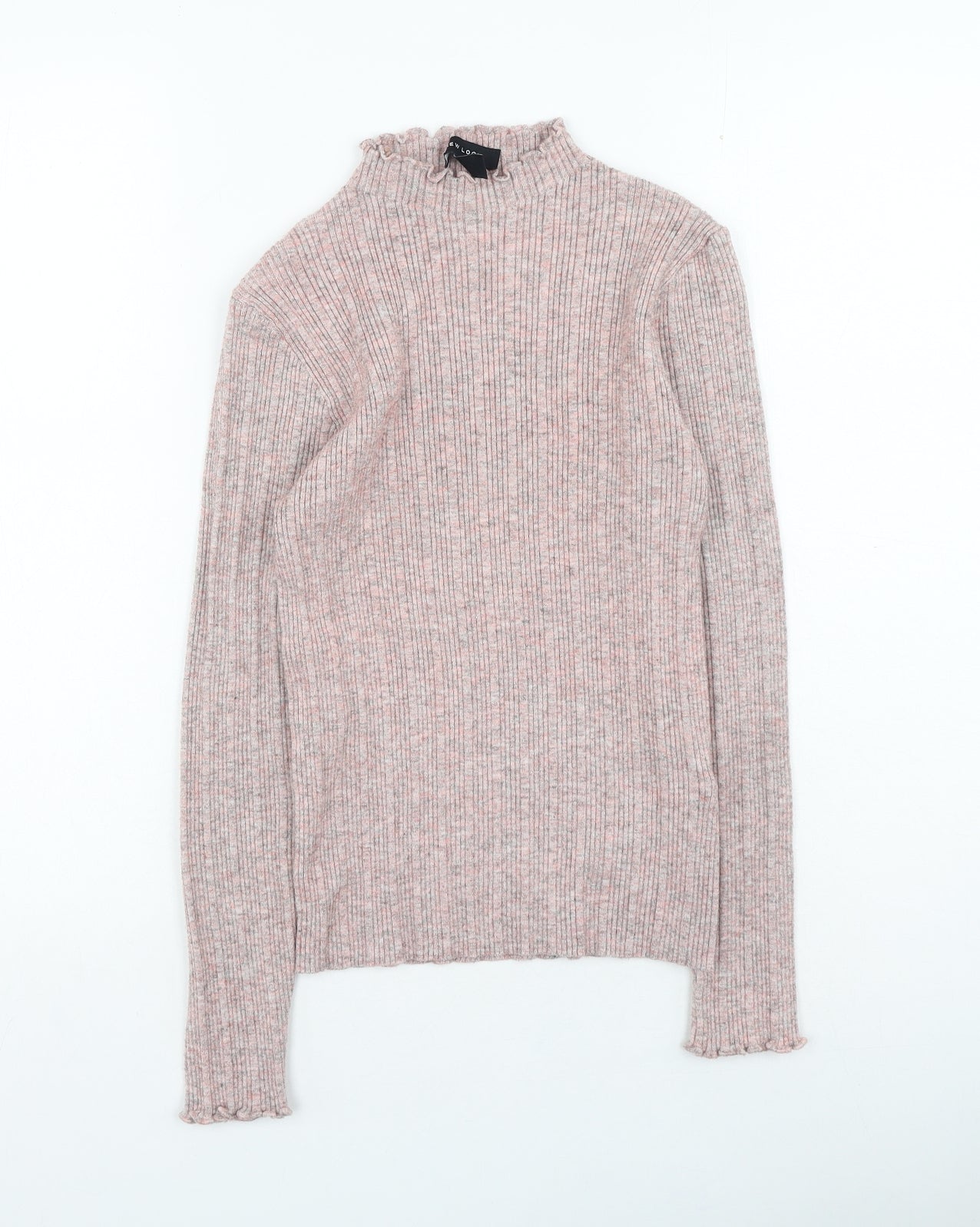 New Look Womens Pink High Neck Viscose Pullover Jumper Size 12