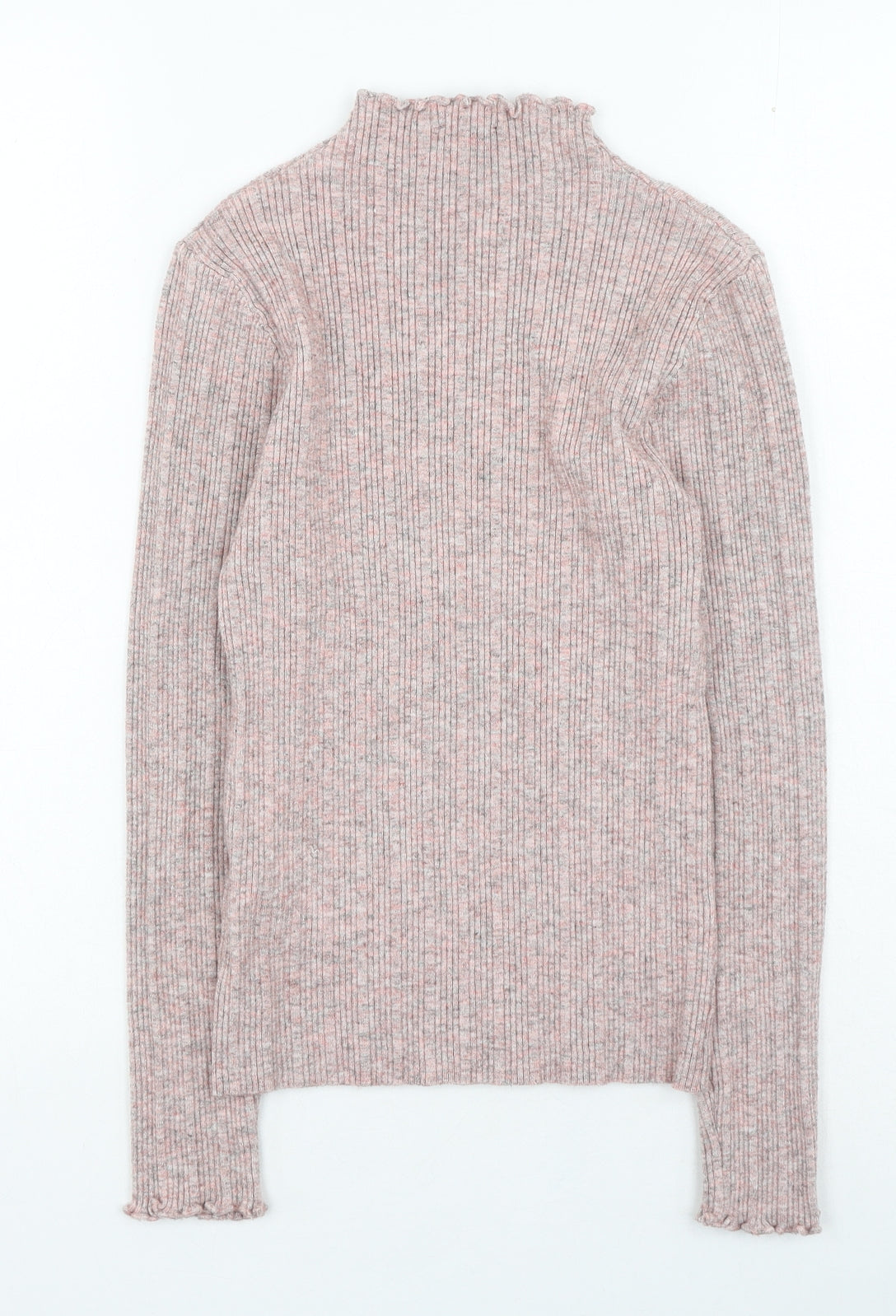New Look Womens Pink High Neck Viscose Pullover Jumper Size 12