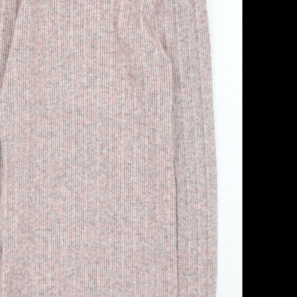 New Look Womens Pink High Neck Viscose Pullover Jumper Size 12