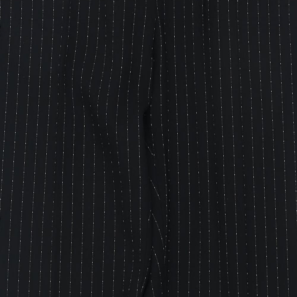 Wallis Womens Black Geometric Polyester Trousers Size 12 L26 in Regular Zip