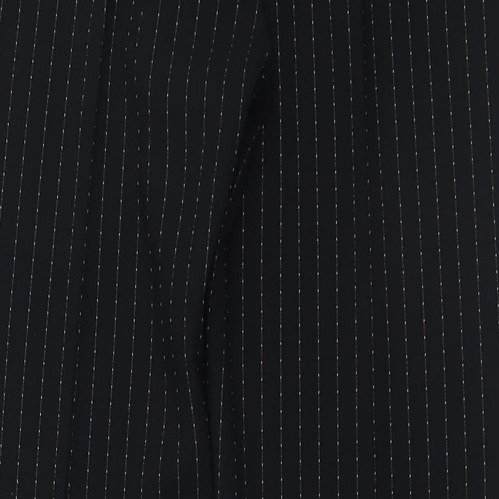 Wallis Womens Black Geometric Polyester Trousers Size 12 L26 in Regular Zip
