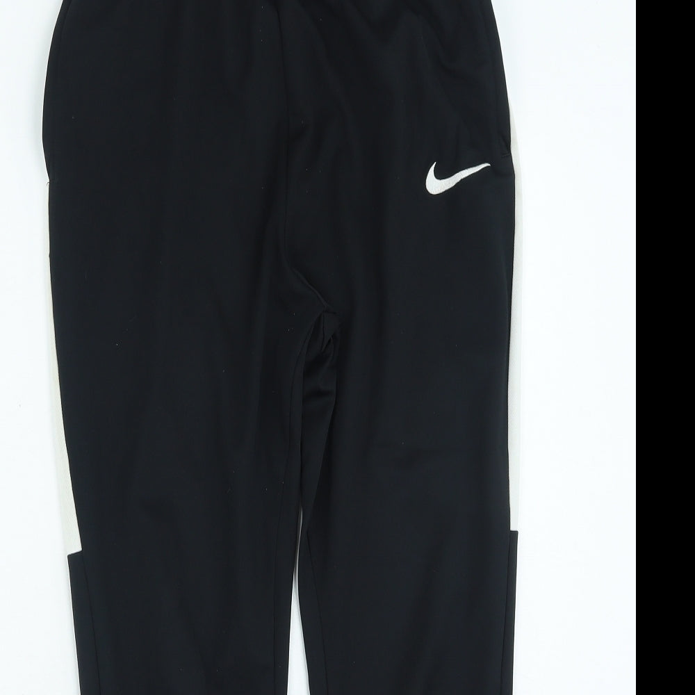 Nike Mens Black Polyester Jogger Trousers Size XL L23 in Regular Drawstring