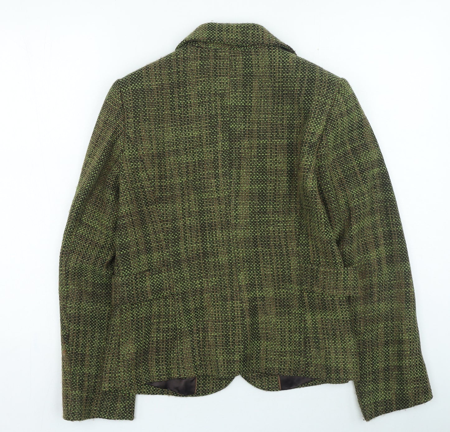 Marks and Spencer Womens Green Plaid Jacket Blazer Size 12 Button