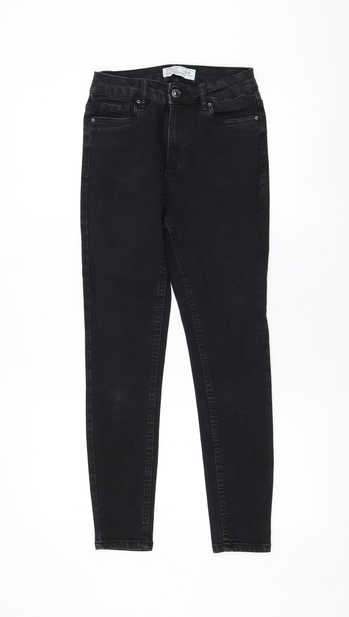 Peacocks Womens Black Cotton Skinny Jeans Size 8 L26 in Regular Zip
