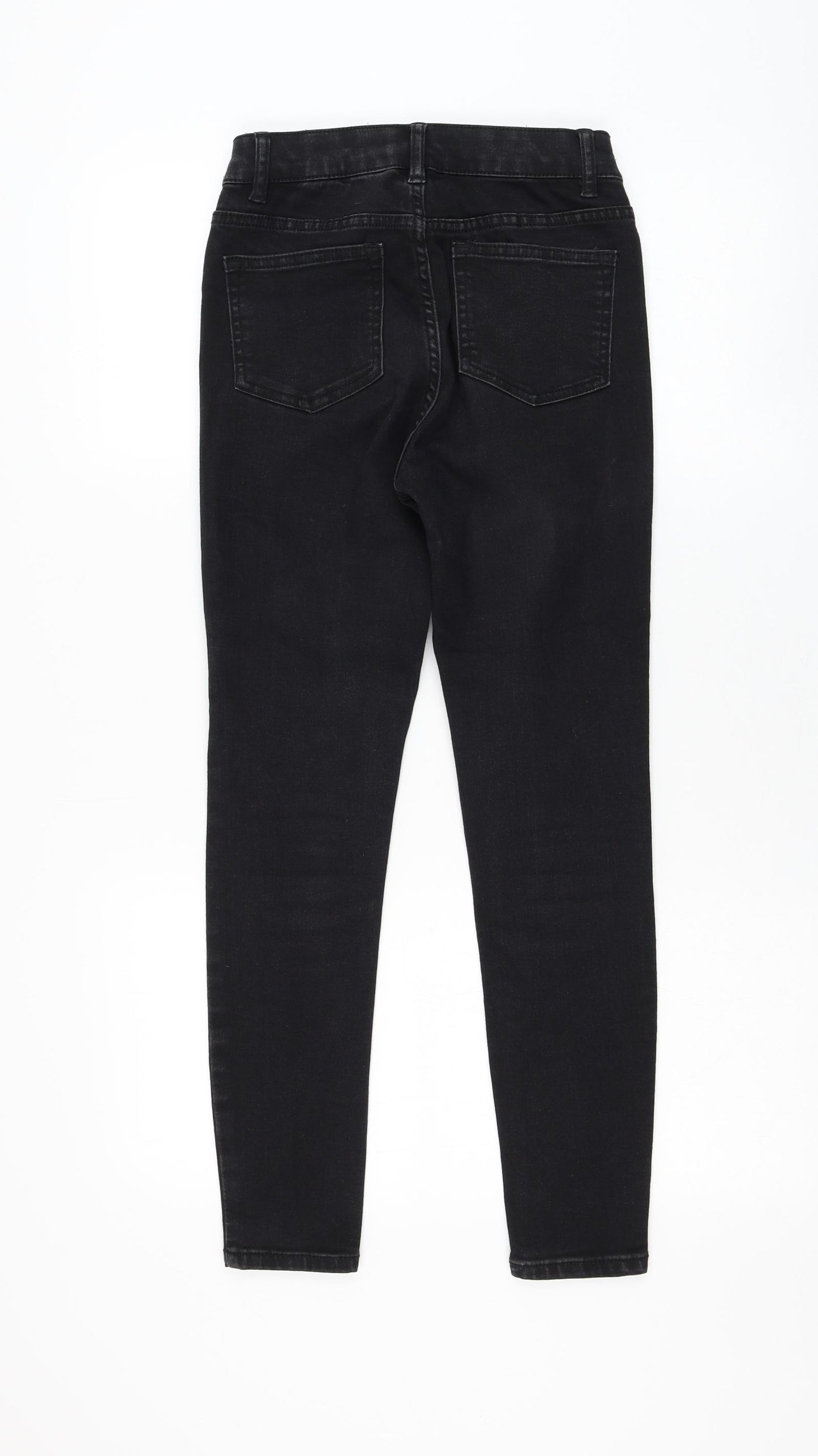 Peacocks Womens Black Cotton Skinny Jeans Size 8 L26 in Regular Zip