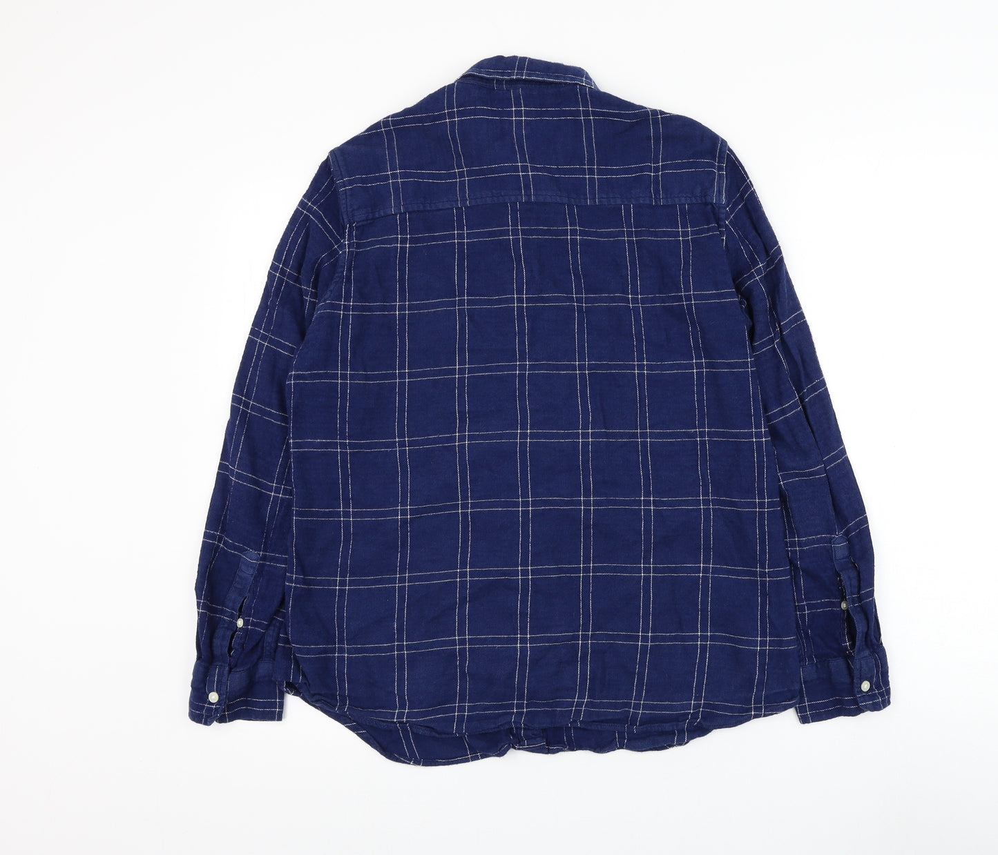 Gap Womens Blue Check Cotton Basic Button-Up Size S Collared