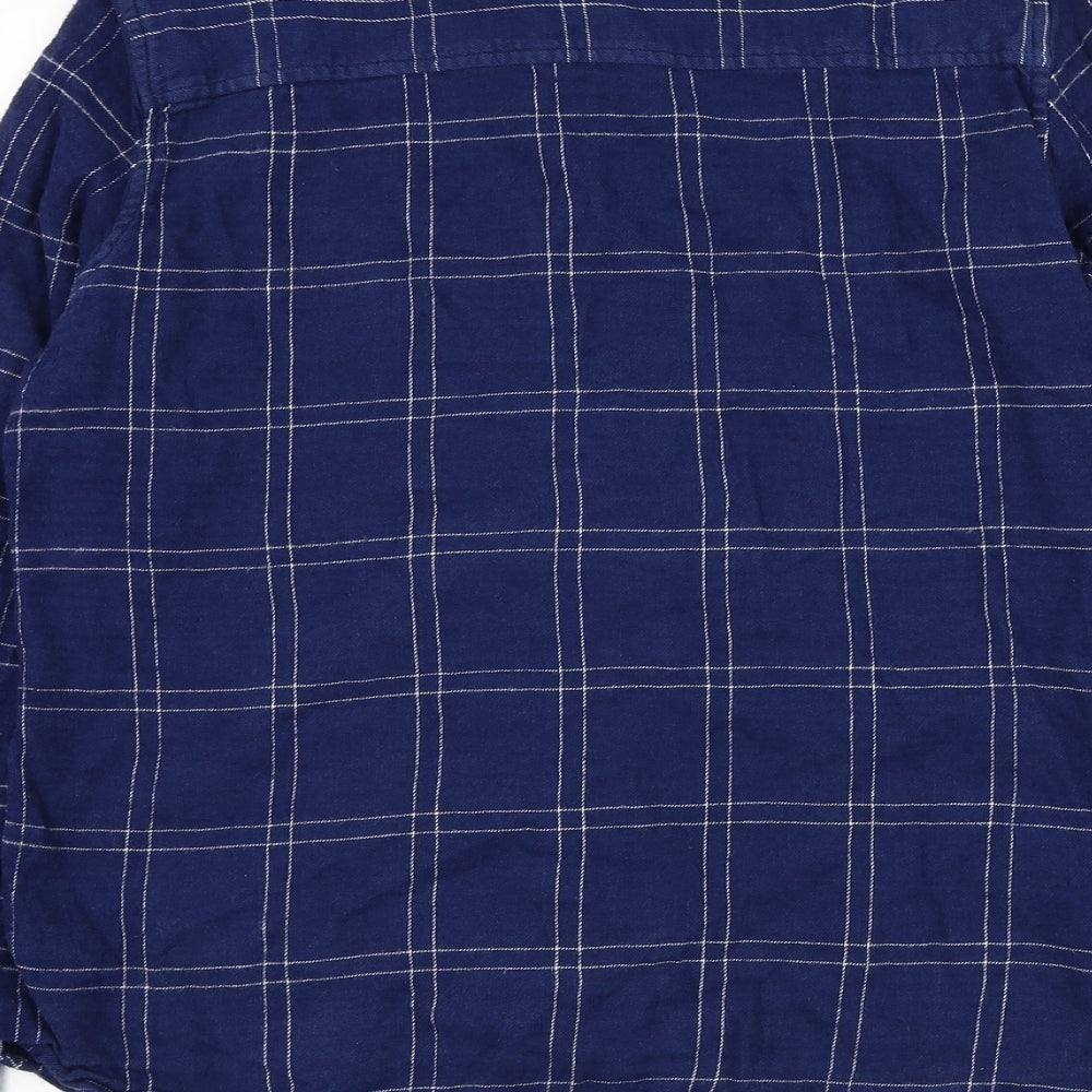 Gap Womens Blue Check Cotton Basic Button-Up Size S Collared