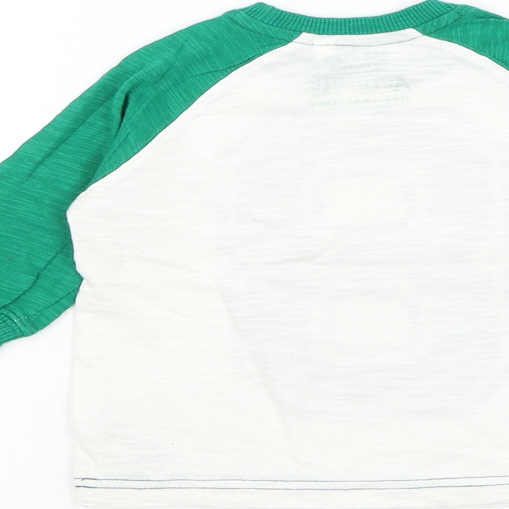NEXT Boys White Cotton Basic T-Shirt Size 6-9 Months Round Neck Pullover - 8