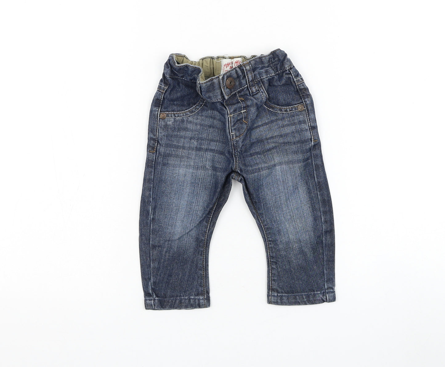 NEXT Boys Blue Cotton Capri Jeans Size 6-9 Months Pullover