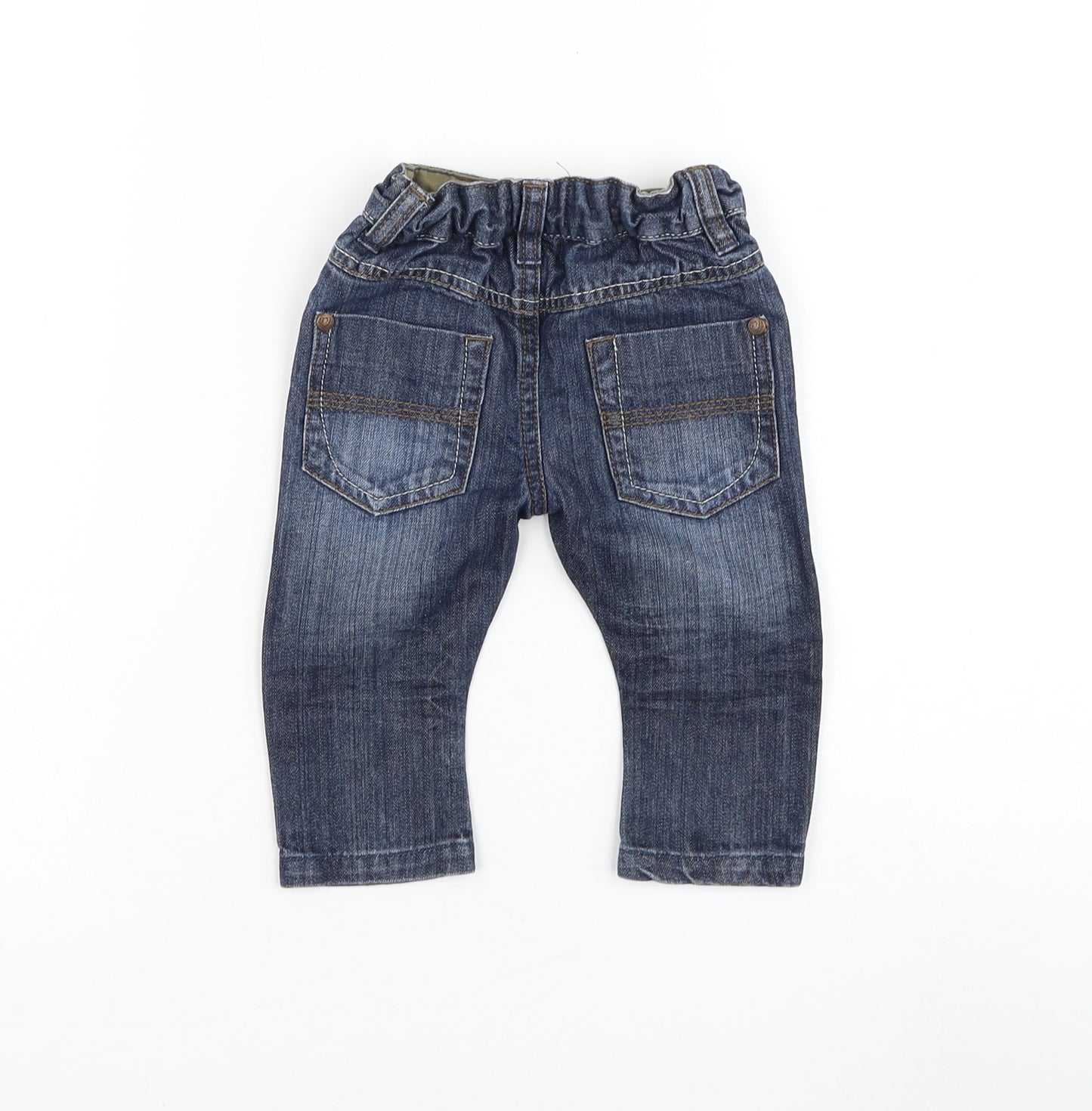 NEXT Boys Blue Cotton Capri Jeans Size 6-9 Months Pullover