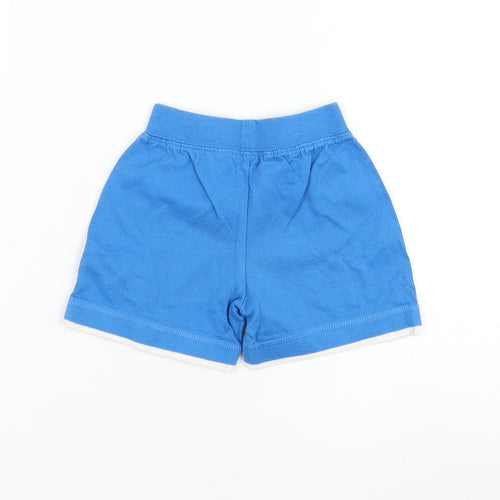 Mothercare Boys Blue Cotton Cropped Trousers Size 6-9 Months Drawstring - Deep Sea Adventure