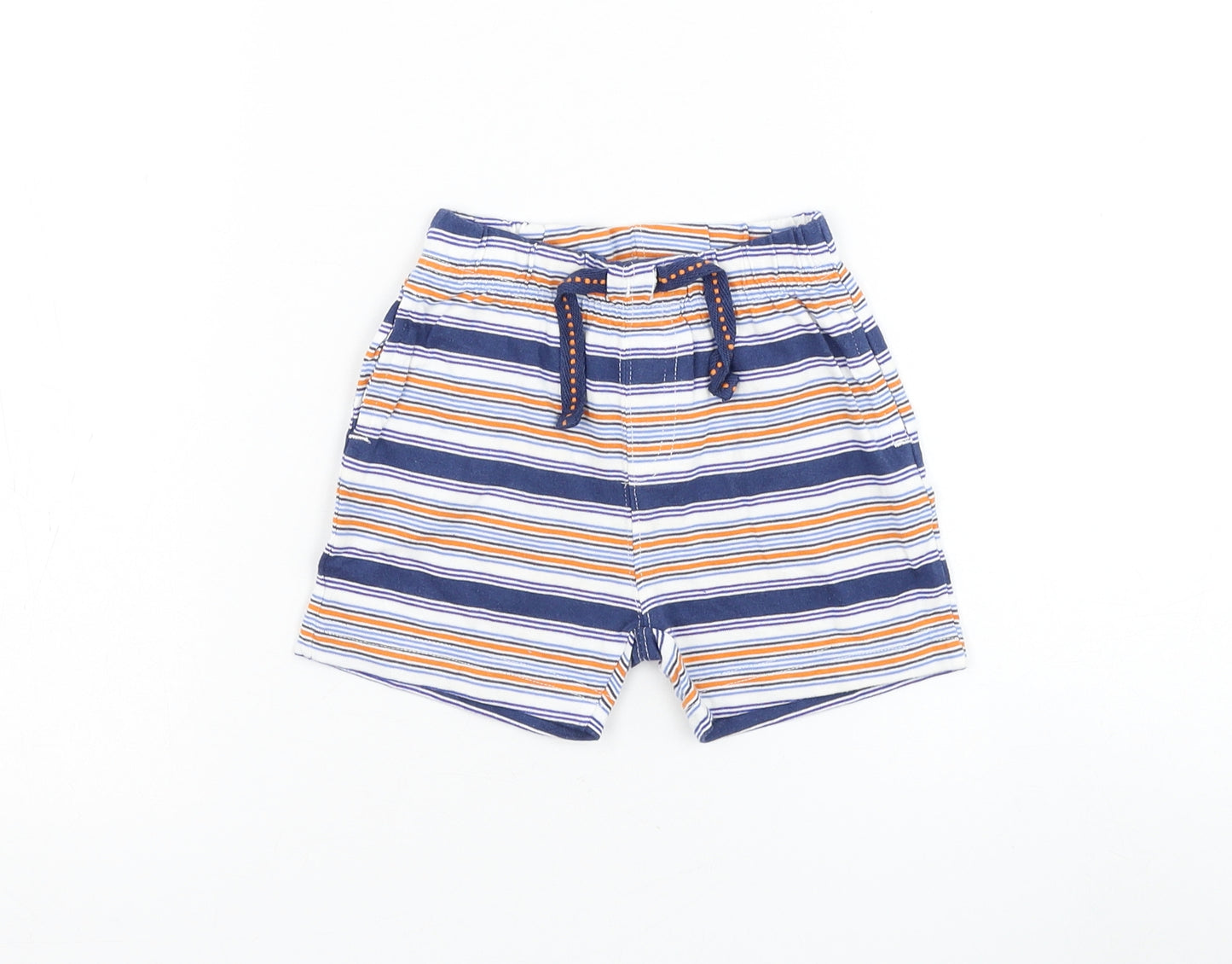 Mothercare Baby Multicoloured Striped Cotton Jogger Trousers Size 9-12 Months Drawstring