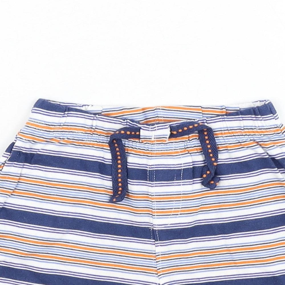 Mothercare Baby Multicoloured Striped Cotton Jogger Trousers Size 9-12 Months Drawstring