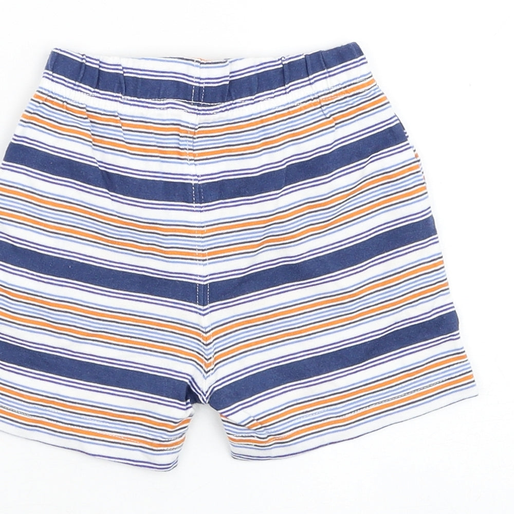 Mothercare Baby Multicoloured Striped Cotton Jogger Trousers Size 9-12 Months Drawstring