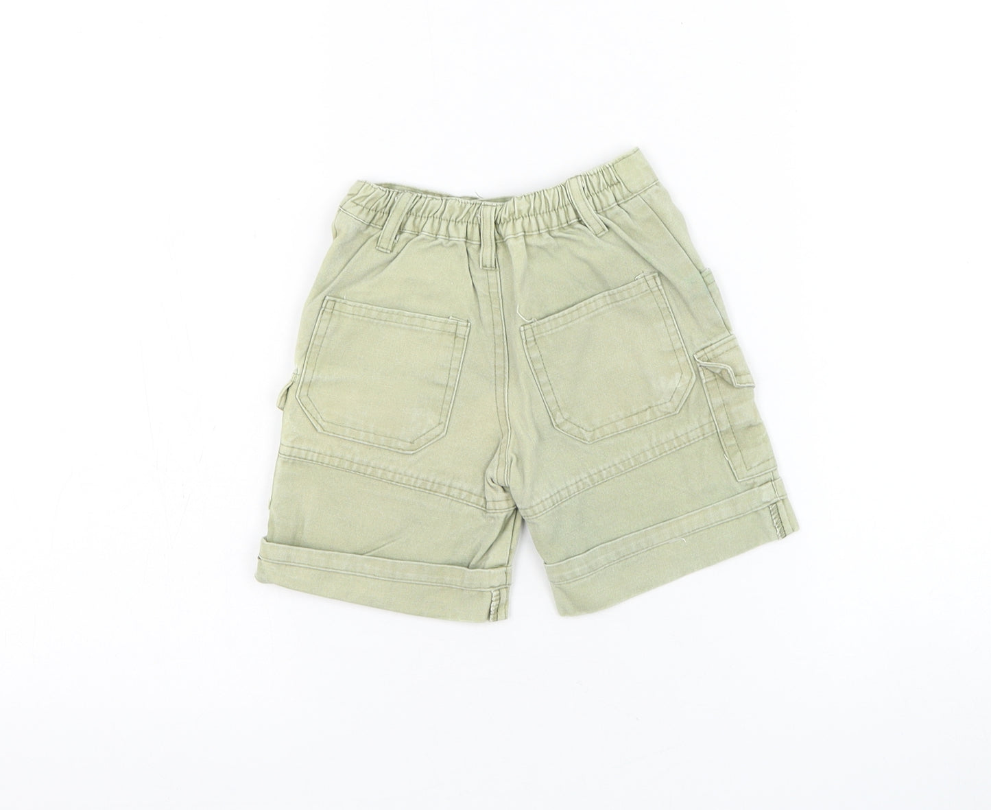 Blue Bleu Boys Green Cotton Cargo Trousers Size 9-12 Months Button - Jungle Crew