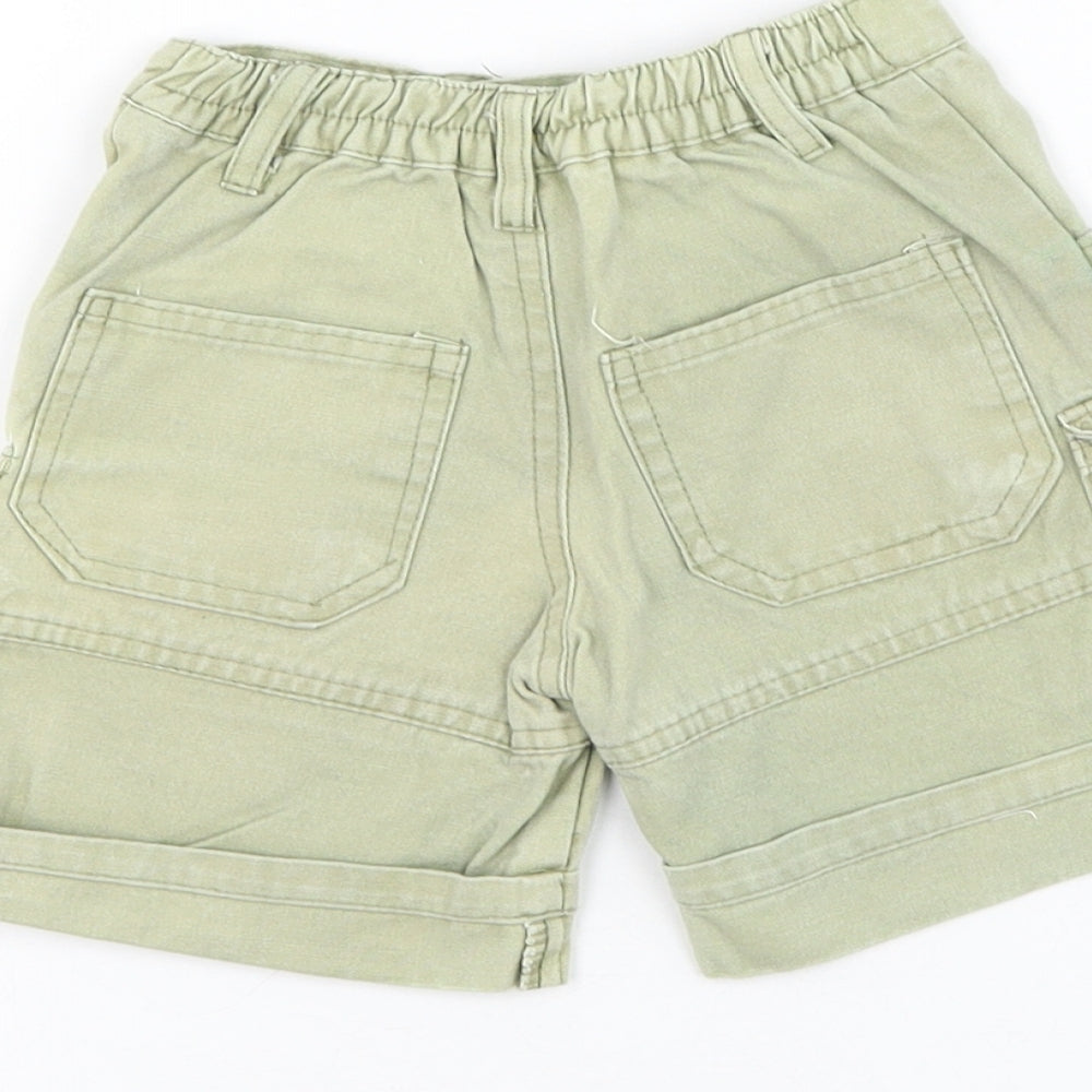 Blue Bleu Boys Green Cotton Cargo Trousers Size 9-12 Months Button - Jungle Crew