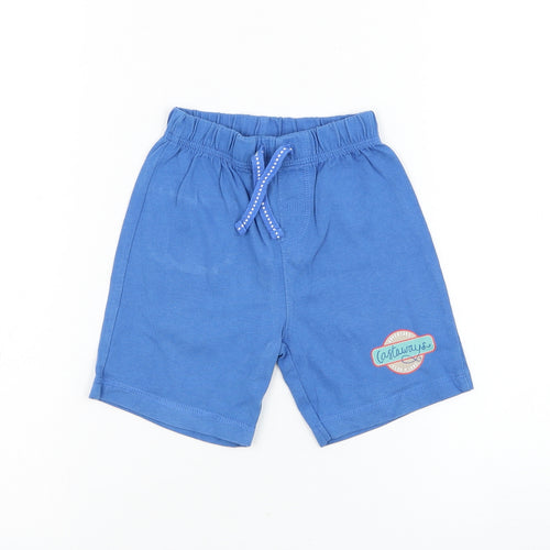 Mothercare Boys Blue Cotton Jogger Trousers Size 9-12 Months Drawstring - Castaways