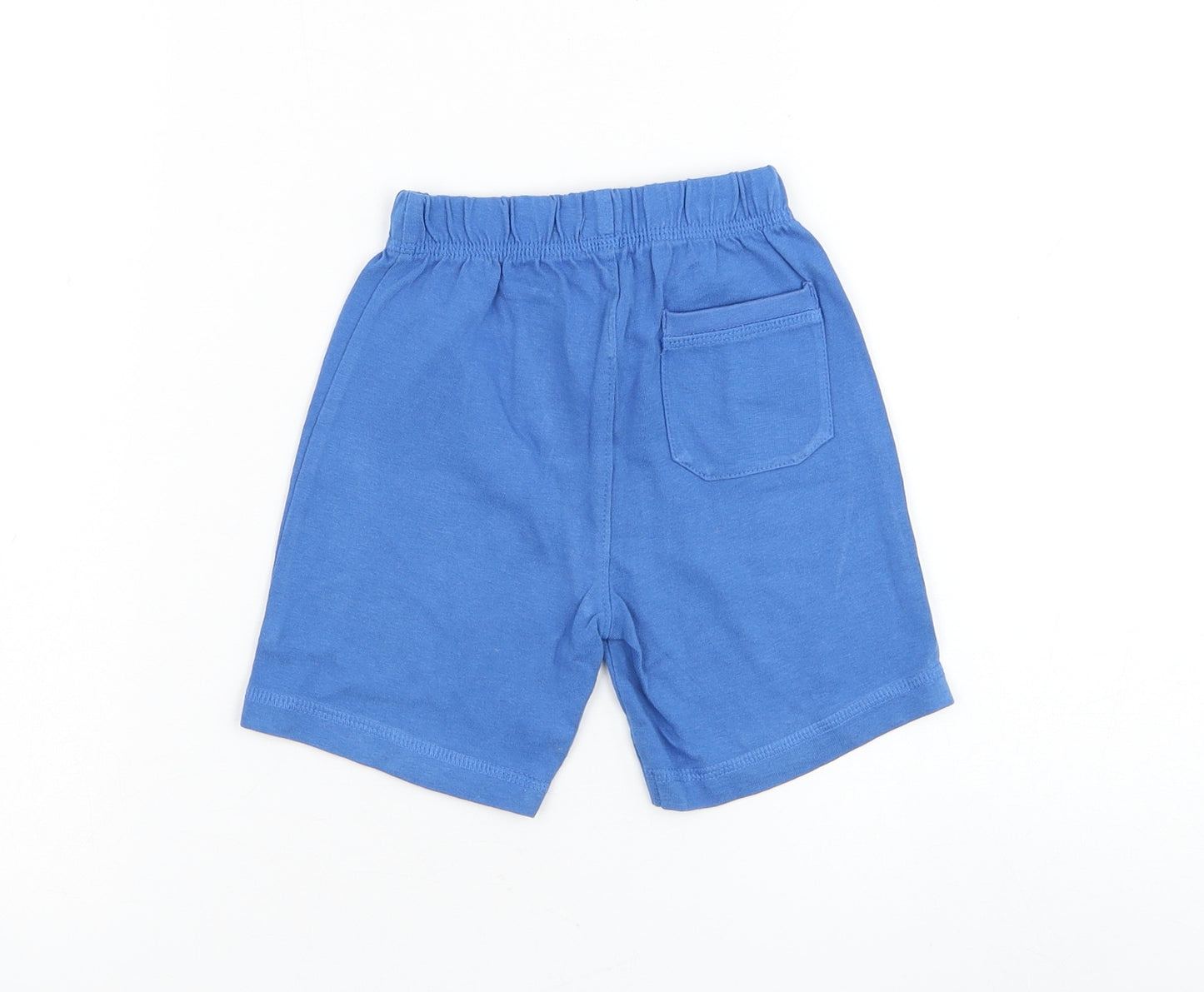 Mothercare Boys Blue Cotton Jogger Trousers Size 9-12 Months Drawstring - Castaways