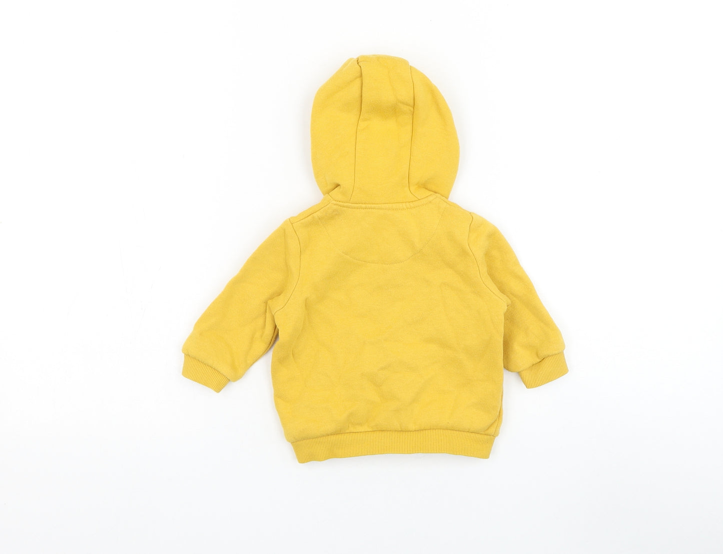 F&F Boys Yellow Cotton Full Zip Jumper Size 3-6 Months Zip - Dinosaur