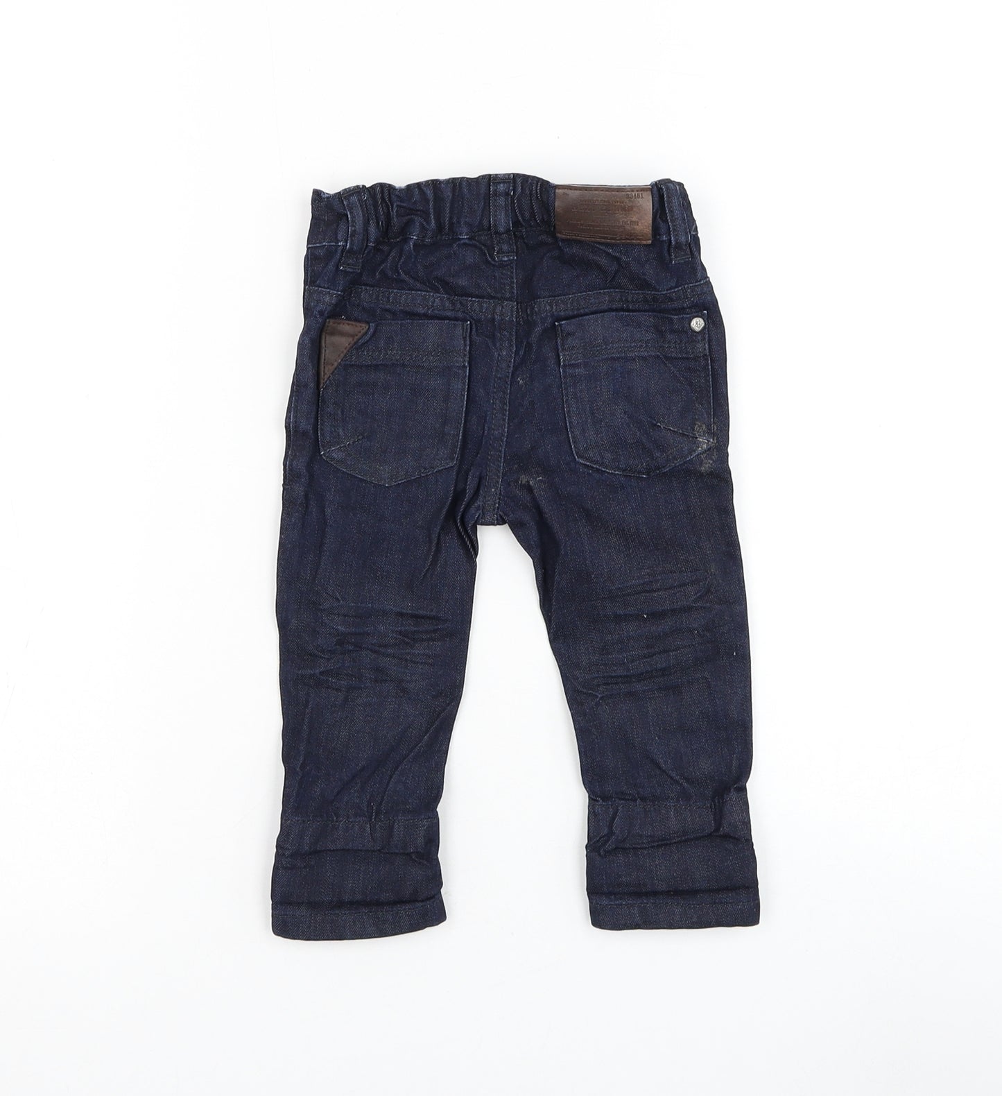 NEXT Boys Blue Cotton Capri Jeans Size 6-9 Months Button