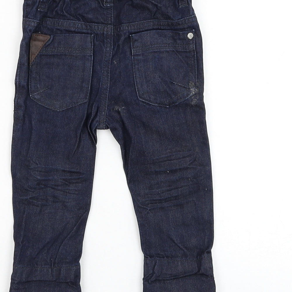 NEXT Boys Blue Cotton Capri Jeans Size 6-9 Months Button
