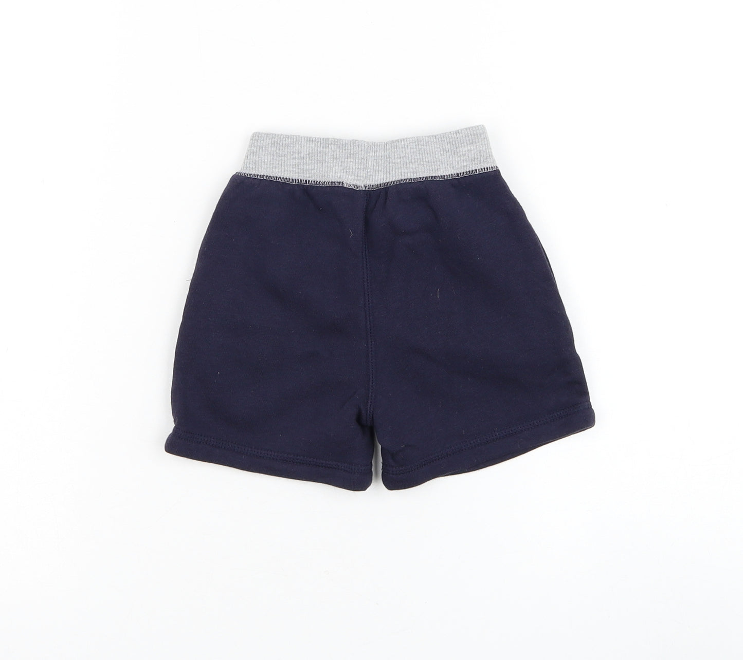 Matalan Boys Blue Cotton Jogger Trousers Size 6-9 Months Drawstring - Shorts