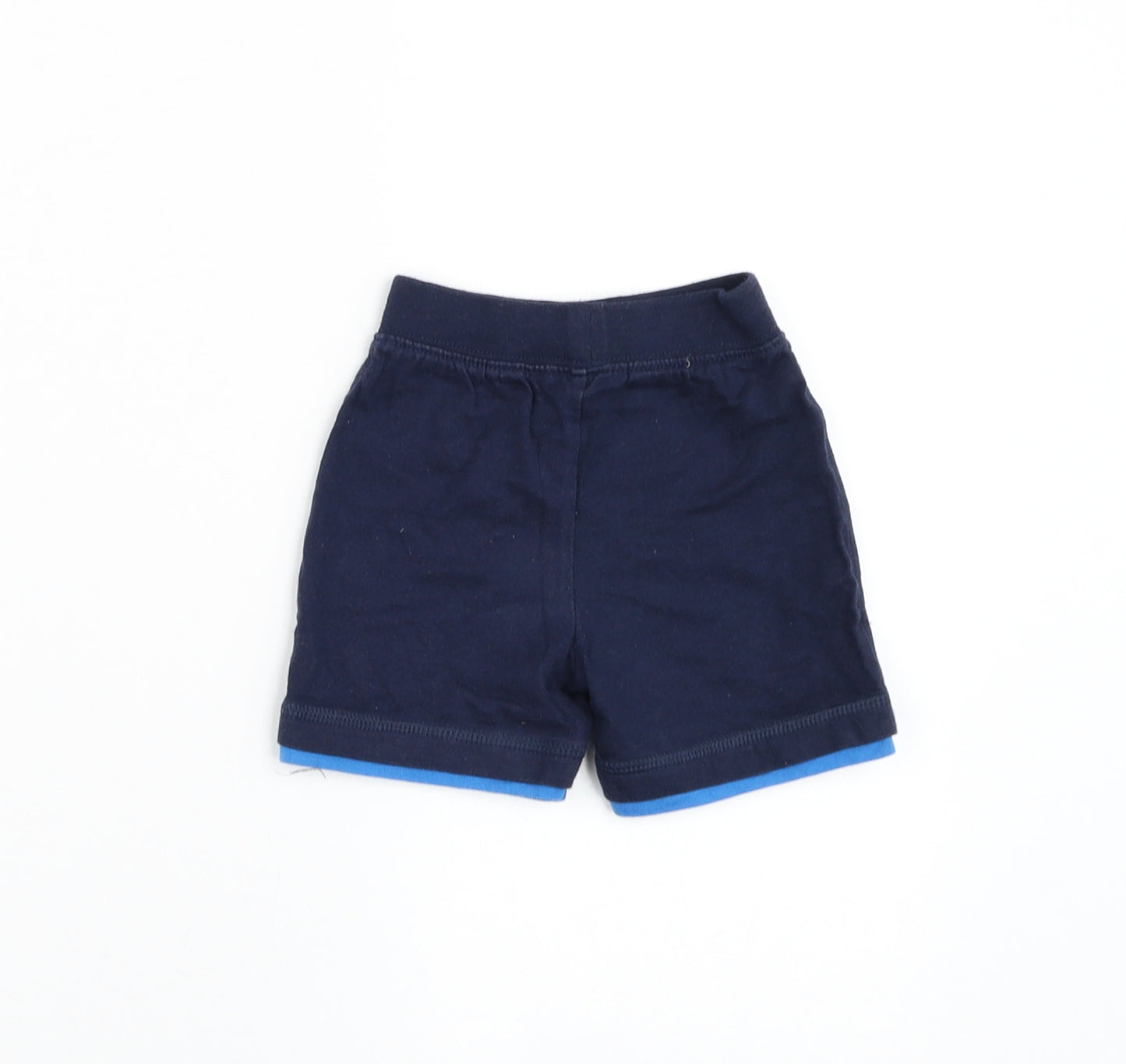 Mothercare Boys Blue Cotton Jogger Trousers Size 6-9 Months Drawstring - Flying Fish Junior Squad