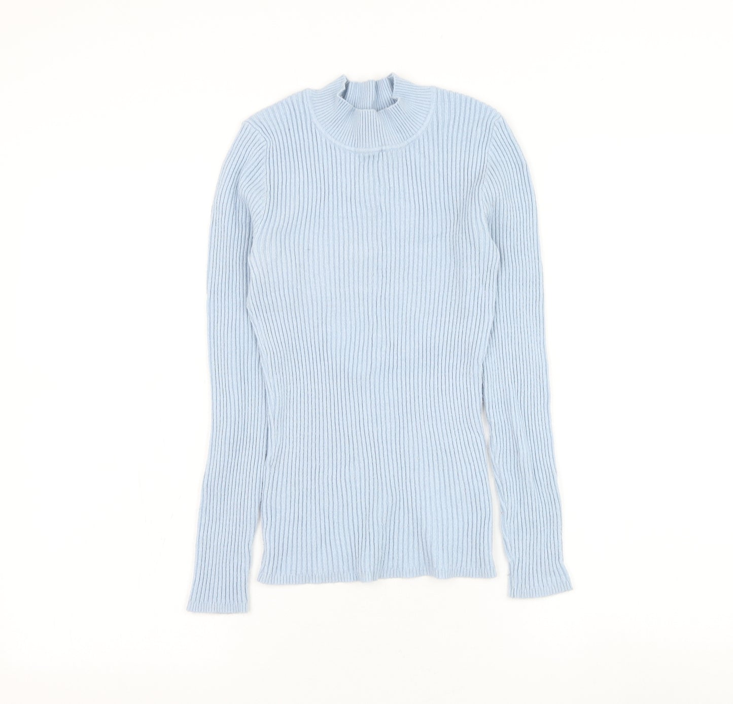 Primark Womens Blue High Neck Viscose Pullover Jumper Size 10