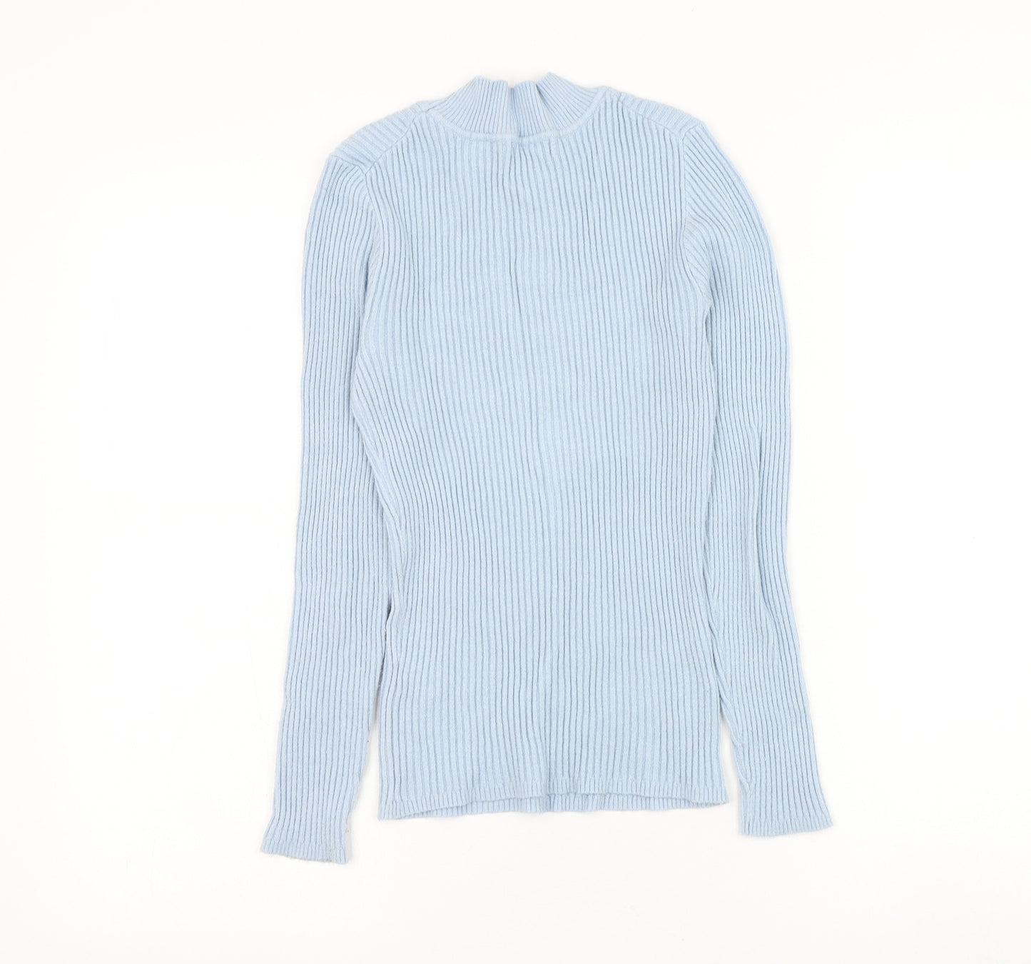 Primark Womens Blue High Neck Viscose Pullover Jumper Size 10
