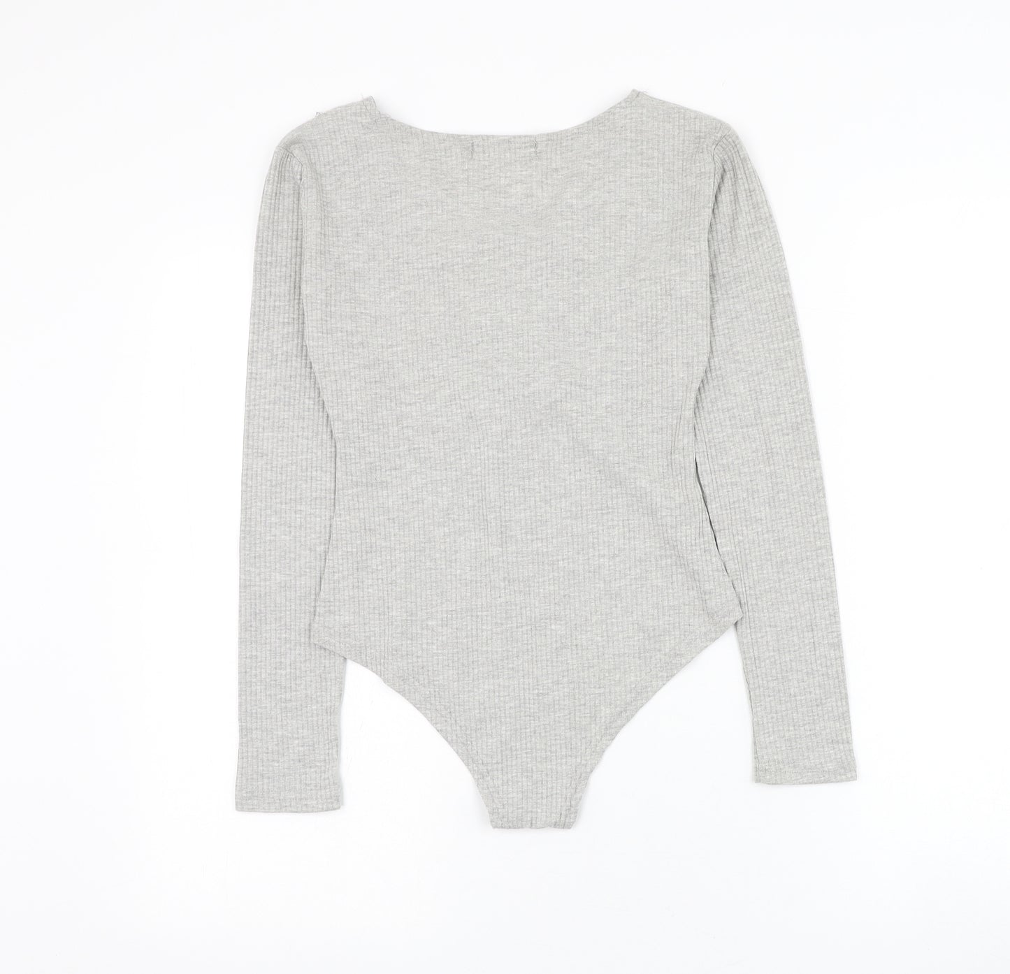 Dicloud Womens Grey Polyester Bodysuit One-Piece Size S Snap