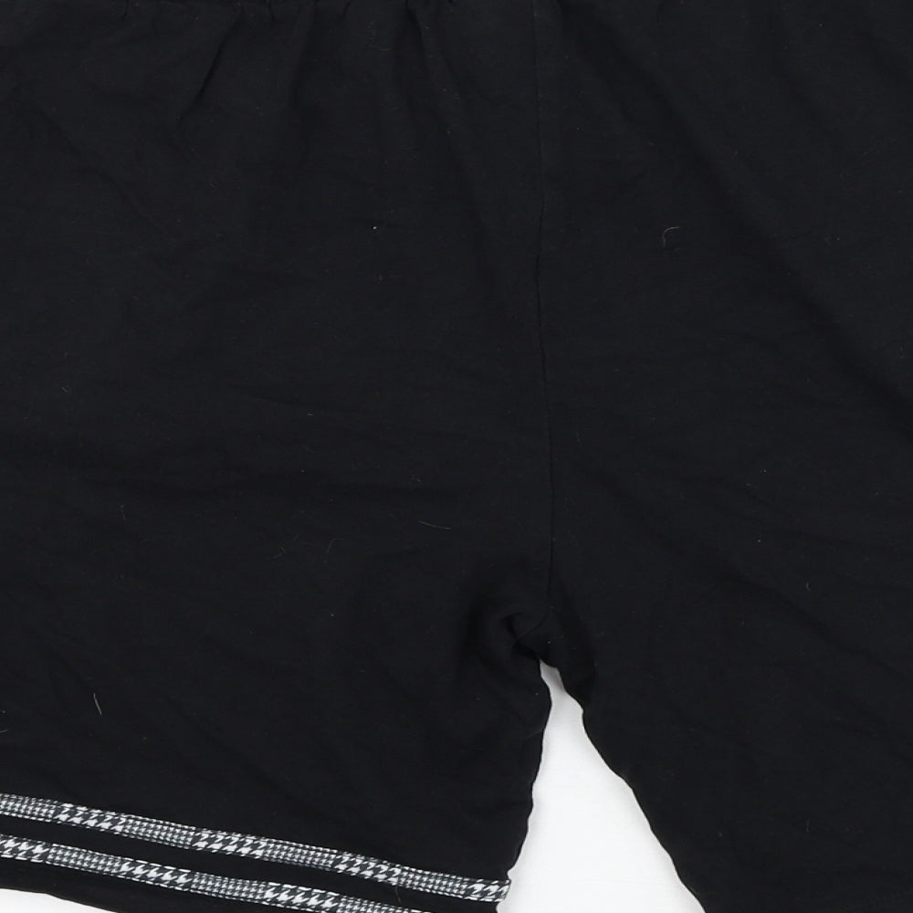 Boohoo Womens Black Cotton Sweat Shorts Size L L8 in Regular Drawstring