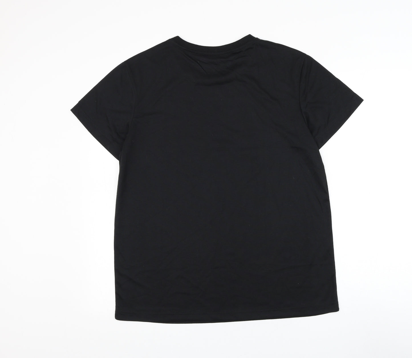 SheIn Womens Black Polyester Basic T-Shirt Size L Round Neck - Bubble Milk Tea