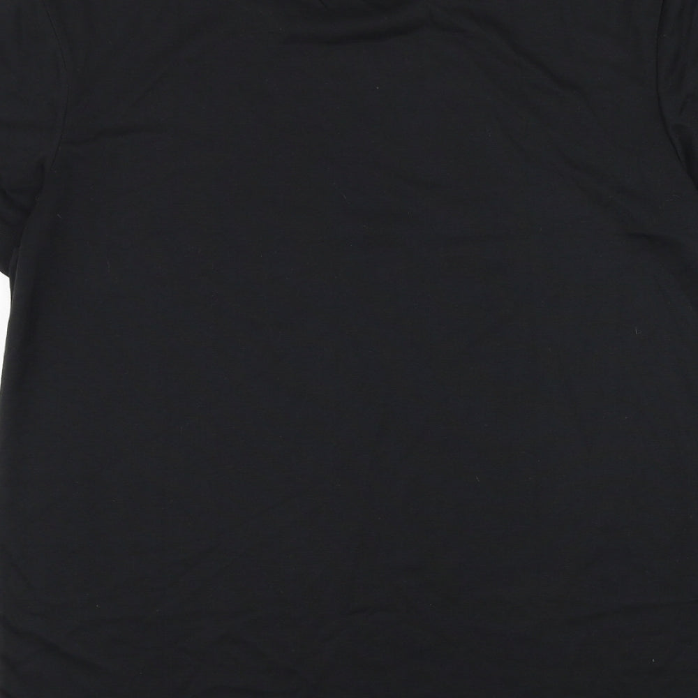 SheIn Womens Black Polyester Basic T-Shirt Size L Round Neck - Bubble Milk Tea
