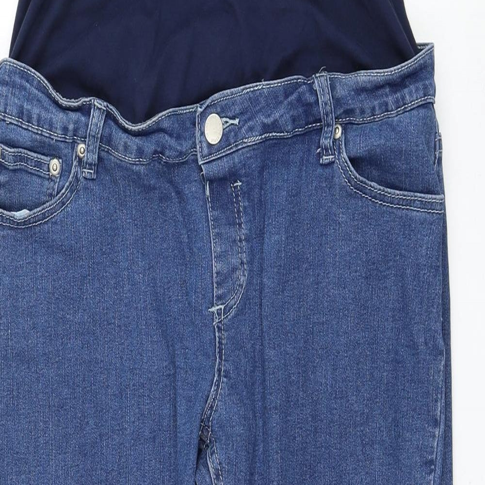 In the Style Womens Blue Cotton Skinny Jeans Size 12 L24 in Regular Button
