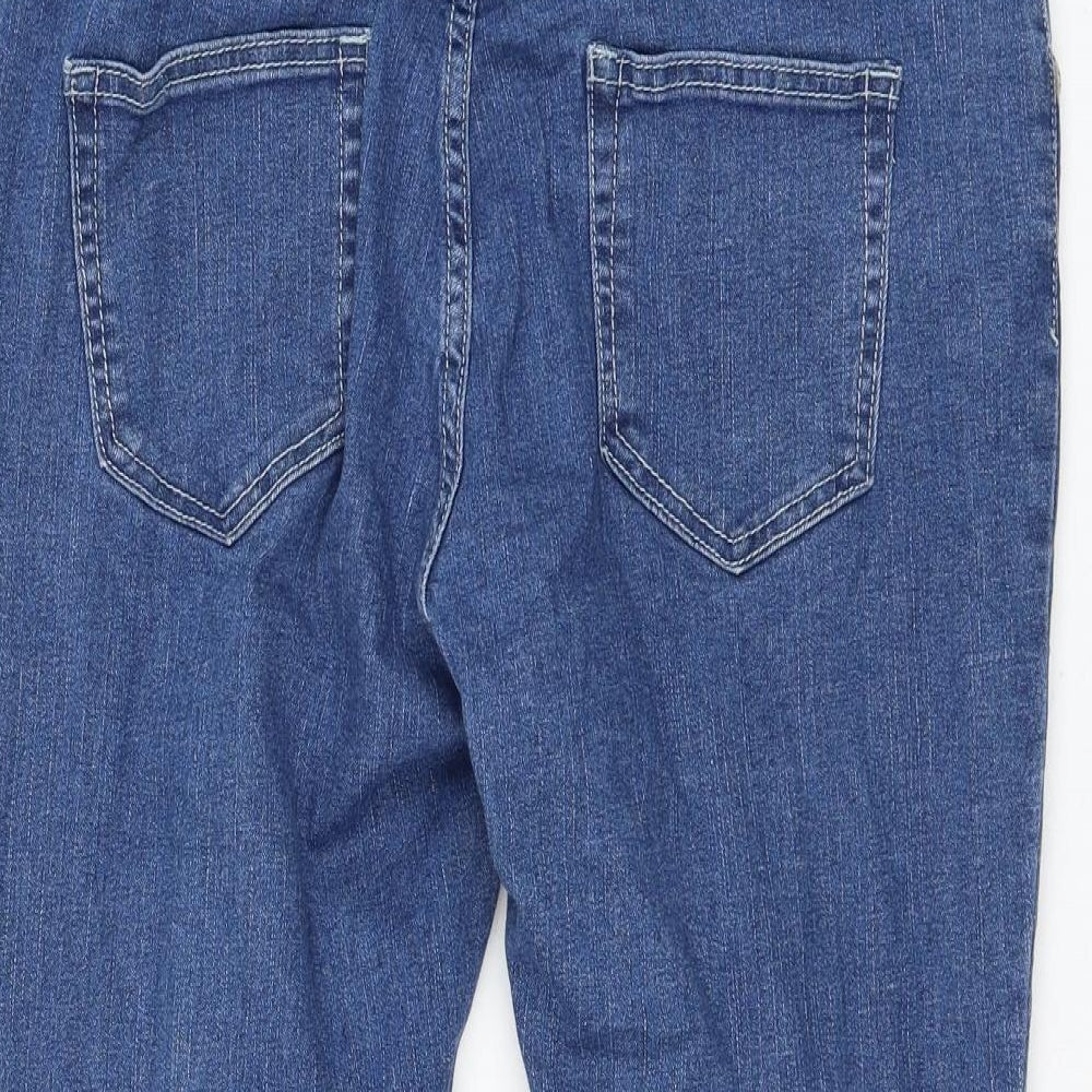 In the Style Womens Blue Cotton Skinny Jeans Size 12 L24 in Regular Button