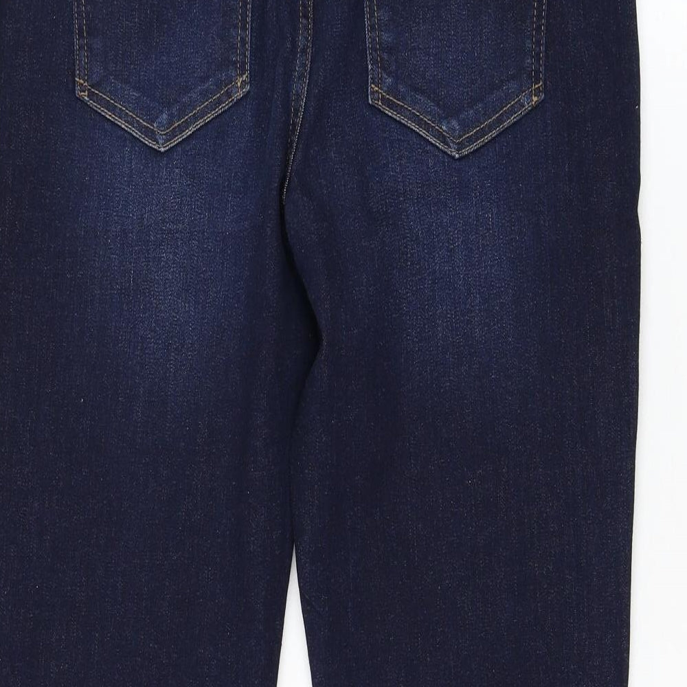 Peacocks Womens Blue Cotton Cropped Jeans Size 12 L24 in Regular Zip