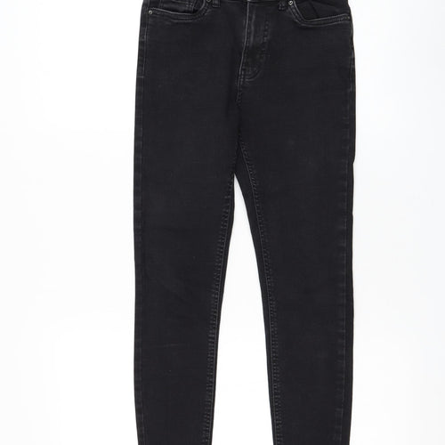 Peacocks Womens Black Cotton Skinny Jeans Size 8 L25 in Regular Zip