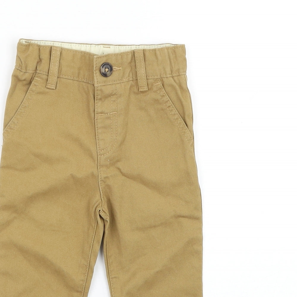 Marks and Spencer Boys Brown Cotton Capri Trousers Size 12-18 Months Button