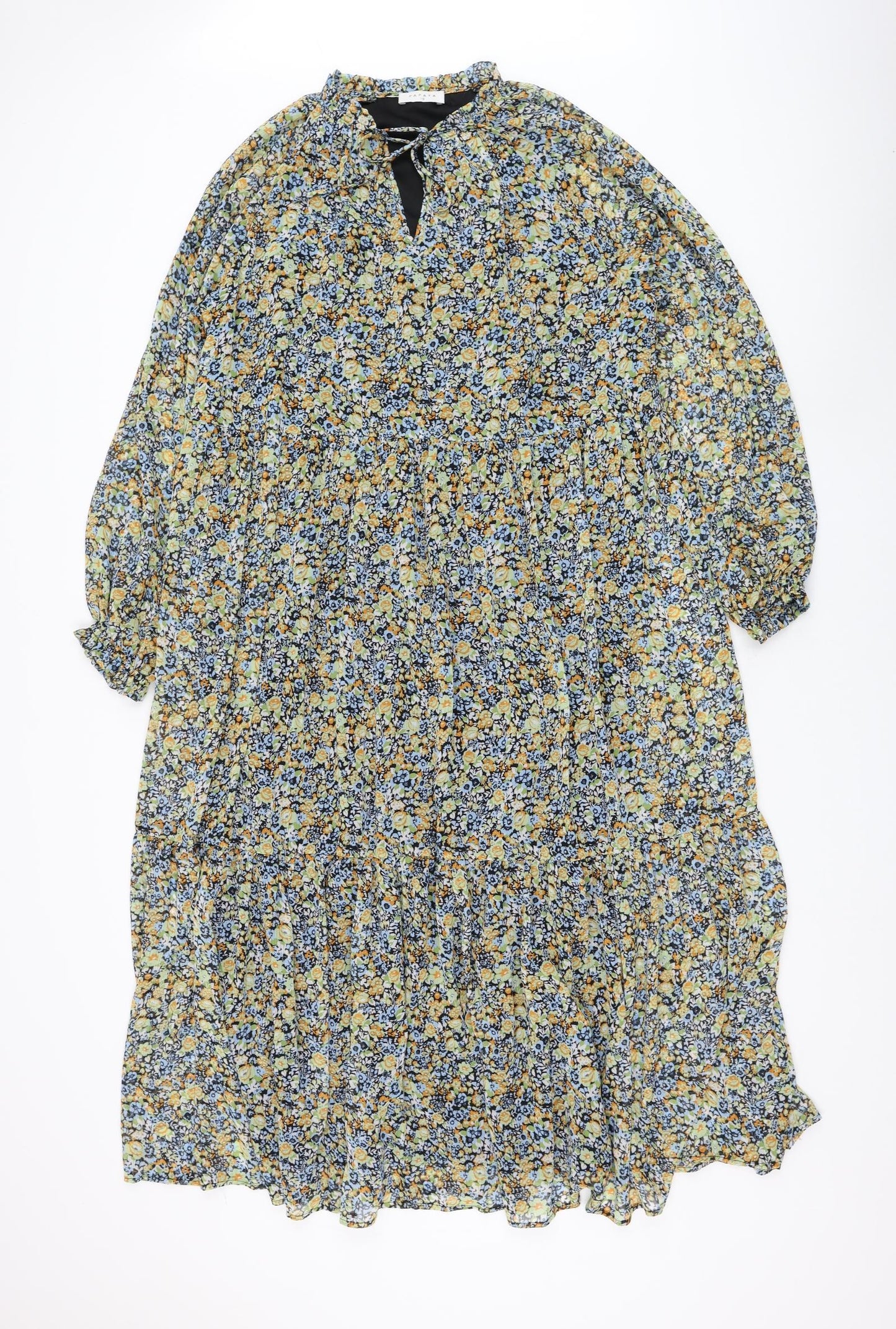 Papaya Womens Multicoloured Floral Polyester Trapeze & Swing Size 16 Mock Neck Pullover