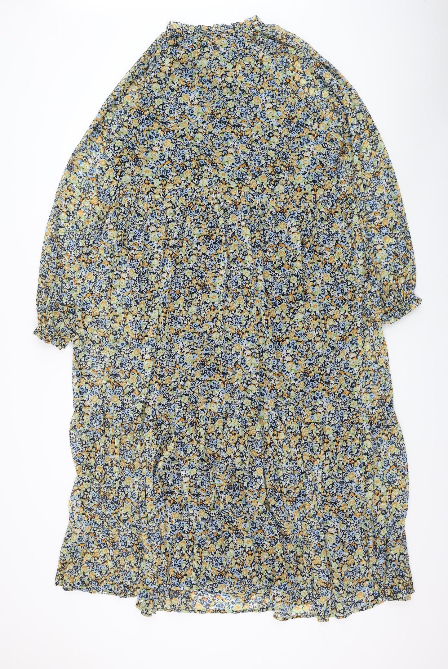 Papaya Womens Multicoloured Floral Polyester Trapeze & Swing Size 16 Mock Neck Pullover