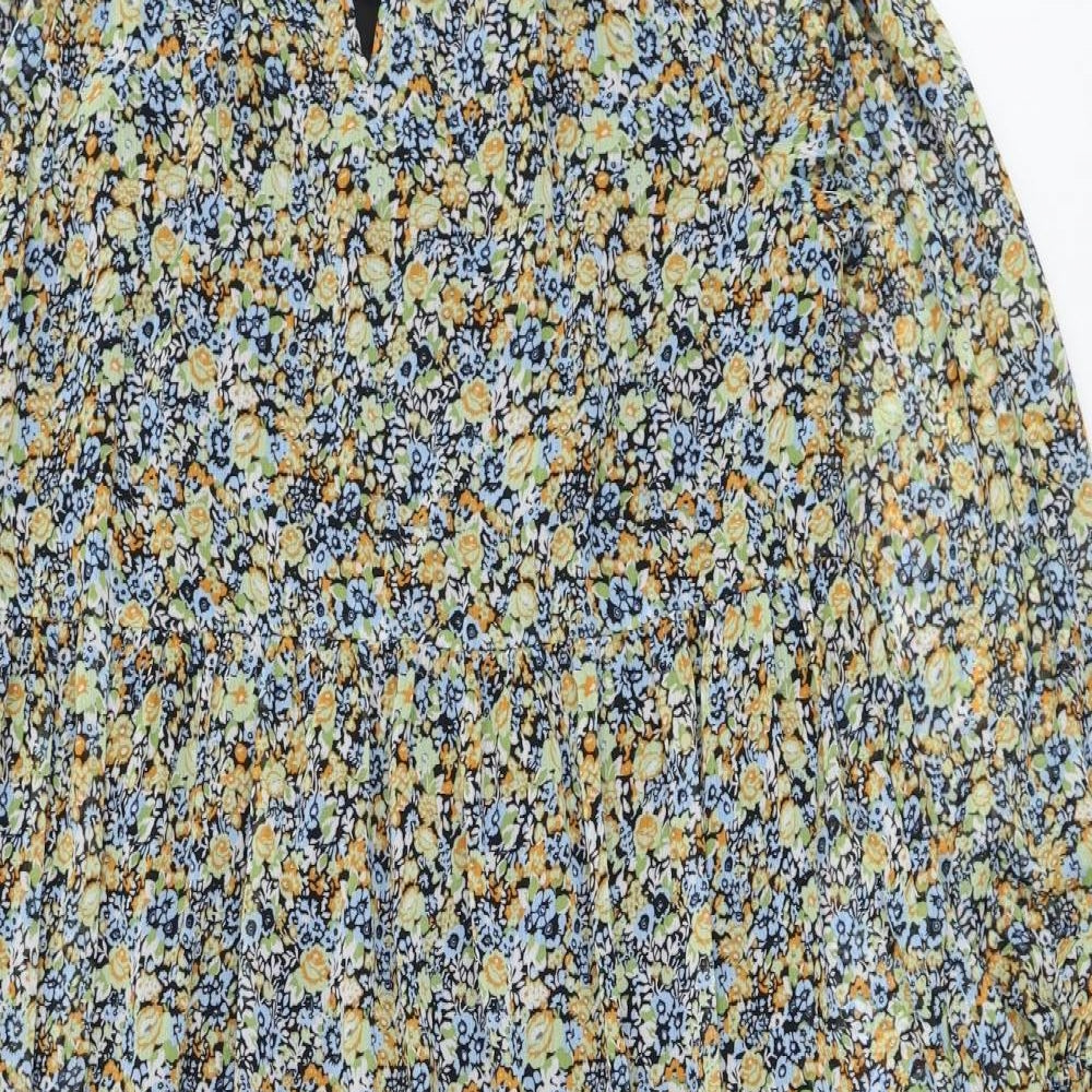 Papaya Womens Multicoloured Floral Polyester Trapeze & Swing Size 16 Mock Neck Pullover