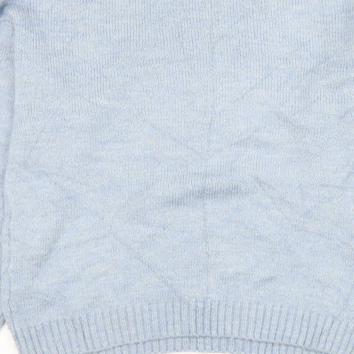 George Womens Blue Round Neck Acrylic Pullover Jumper Size 8