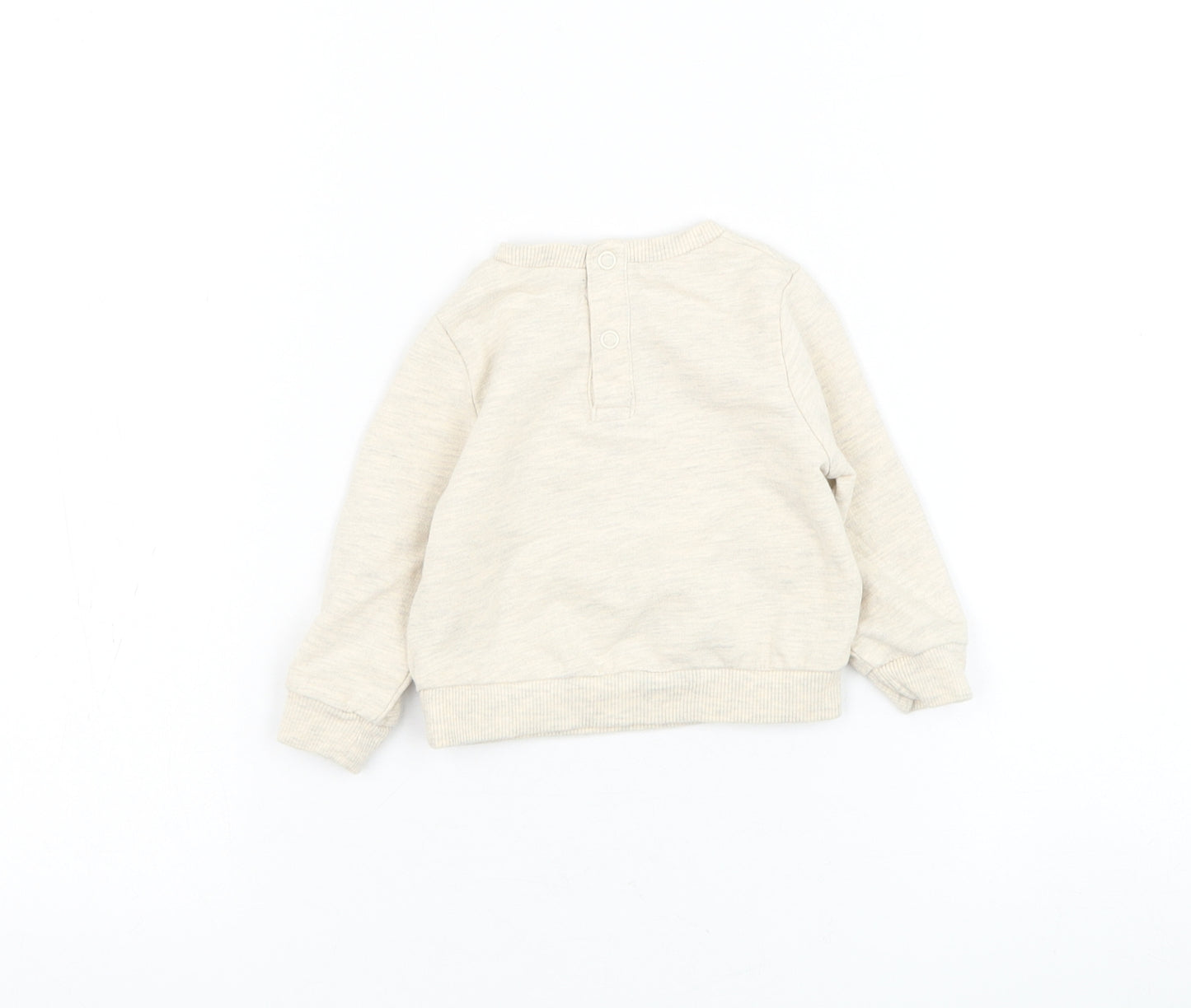 TU Boys Beige Cotton Pullover Jumper Size 0-3 Months Pullover - Lion