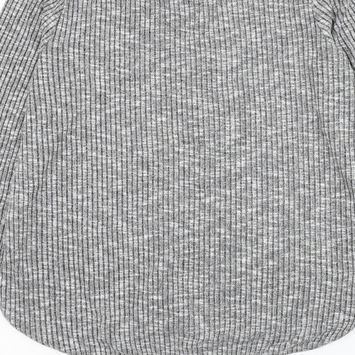 H&M Womens Grey Round Neck Viscose Pullover Jumper Size S - Ribbed