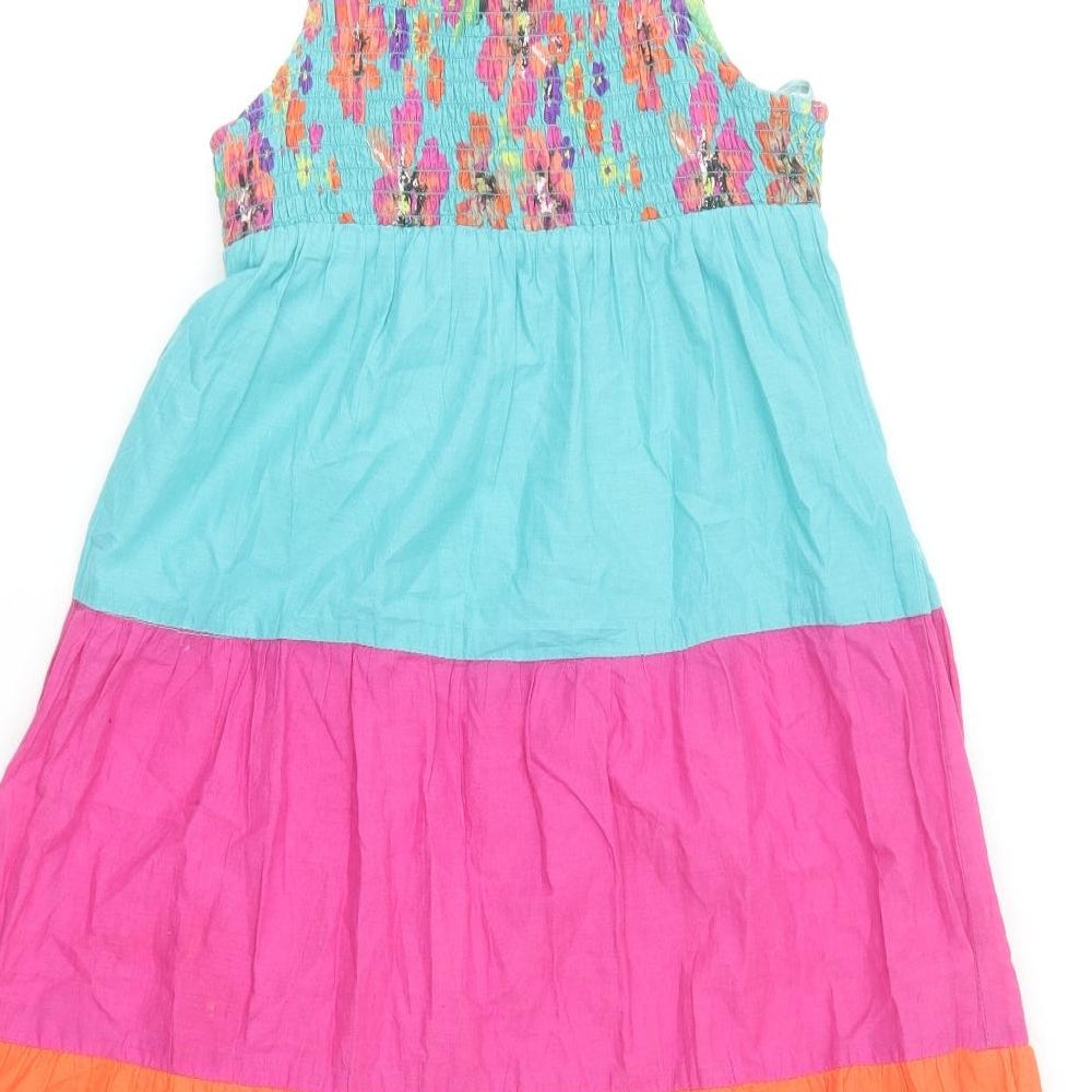 George Girls Multicoloured Floral Cotton Trapeze & Swing Size 9-10 Years Square Neck Pullover